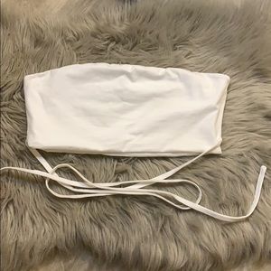 White tube top with waist ties